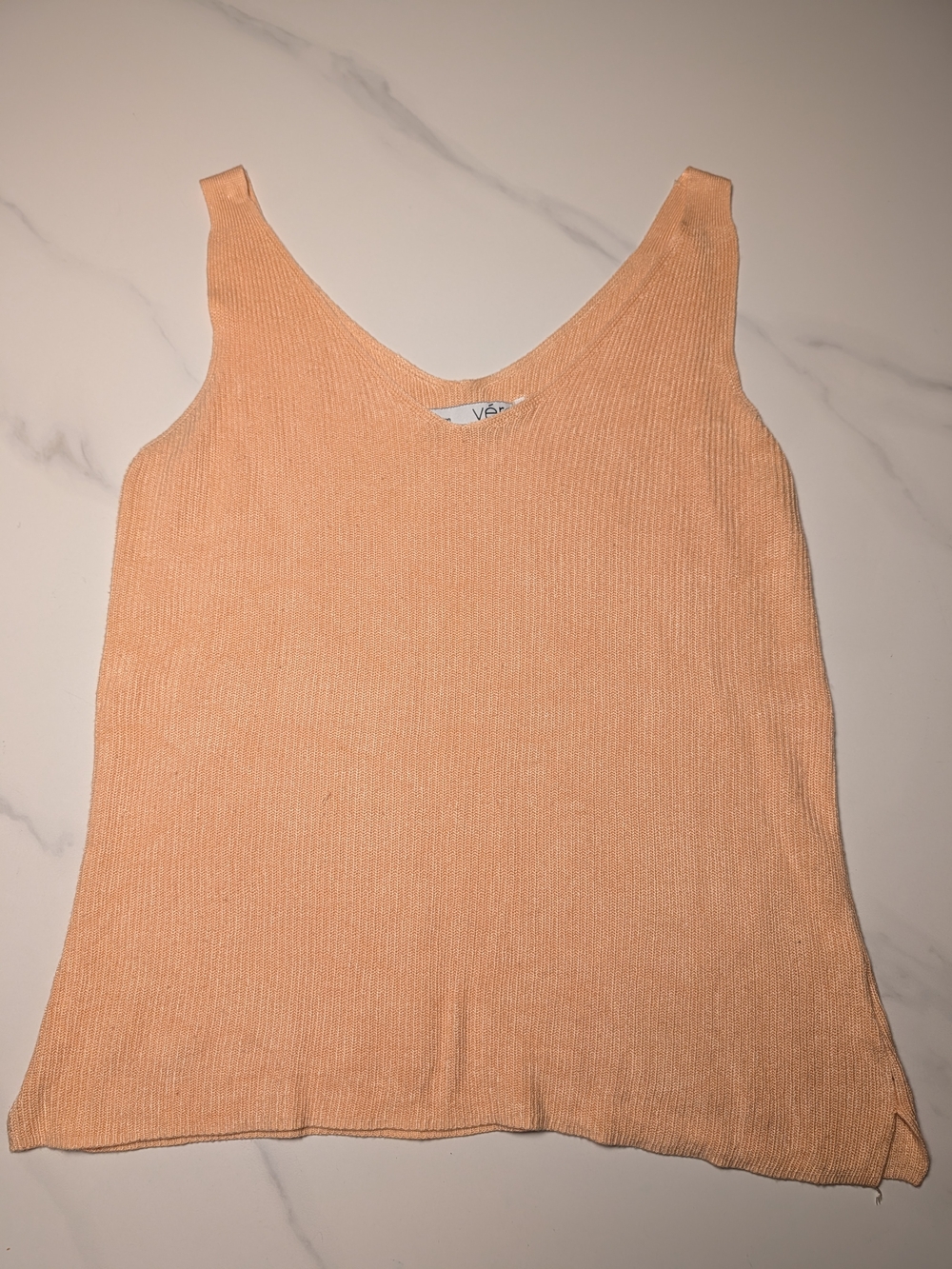 Vero Moda Peach Ribbed V-Neck Knit Tank